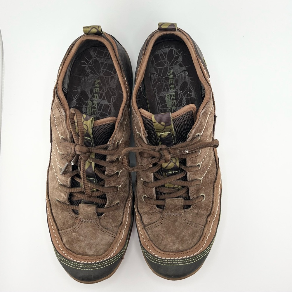 Merrell Shoes Womens 8.5 Mimosa Lace Sneakers Lace Up Flats Suede Brown Hiking